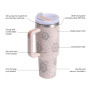 Latest Style 40 oz Stainless Steel Double Wall Vacuum Insulated Car Mug Travel Mug with Handle and Straw Lid