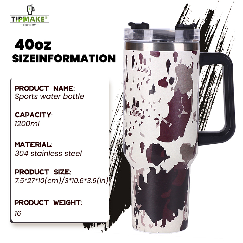 YEDI 40oz Double Wall Stainless Steel Vacuum Travel Mug With Handle and Lid