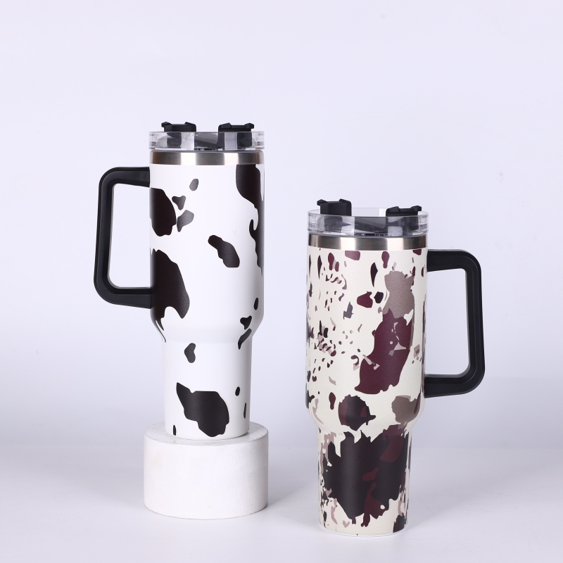 YEDI 40oz Double Wall Stainless Steel Vacuum Travel Mug With Handle and Lid