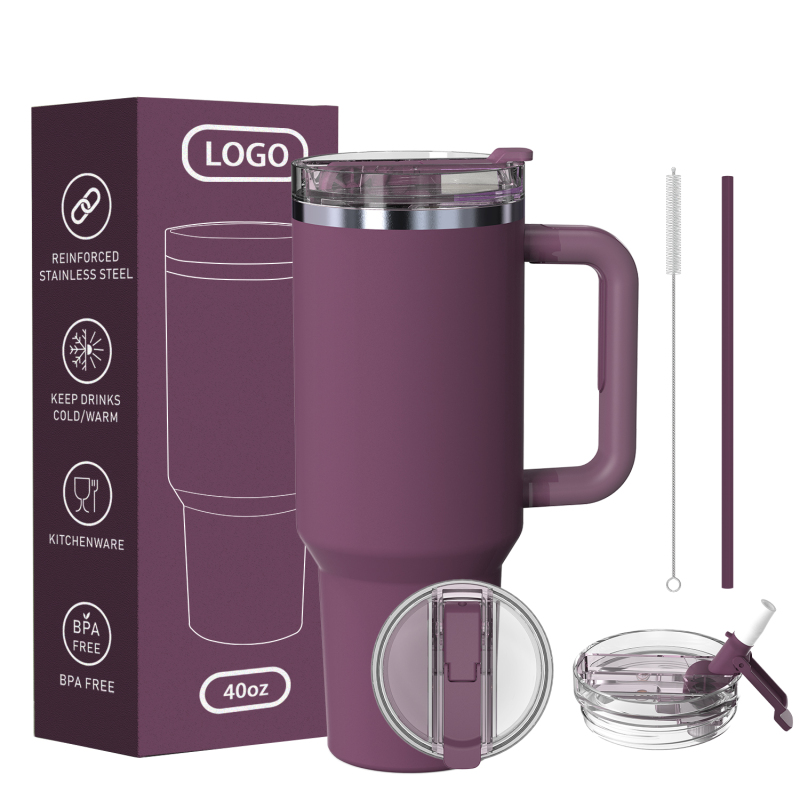 Бутылка для воды из нержавеющей стали объемом 40 унций, одна крышка, два режима переключения, квадратная форма, эргономичная ручка, вакуумная кружка для кофе для путешествий, новый стиль