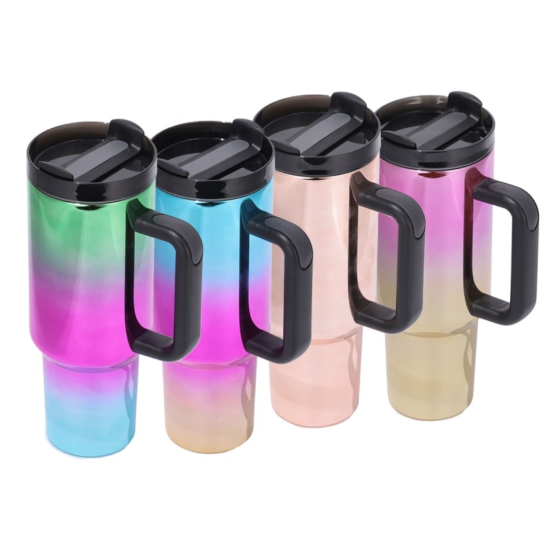 Tumblers Wholesale Bulk Custom Coffee Mug Stainless Steel Tumbler 40oz Outdoor Drinking Cup 40 oz Tumbler With Handle and Straw