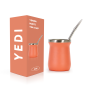 YEDI Stainless Steel Double Wall Vacuum Insulated 6oz Tumbler Yerba Mate Cup with Bombilla 6oz Orange