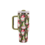 40 oz Christmas Tumbler with Handle Stainless Steel Insulated Vacuum Reusable Christmas Thermos Tumbler Travel Coffee Mug Cup