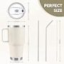 Gobelet crème YEDI de 30 oz avec poignée, tasse de voyage isotherme en acier inoxydable avec couvercle anti-poussière, paille et brosse en métal