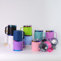 Custom Logo 10oz 14oz 24oz Double Wall Vacuum Tumbler Cup Stainless Steel Coffee Camping Mug Rainbow Plating Flasks Thermoses