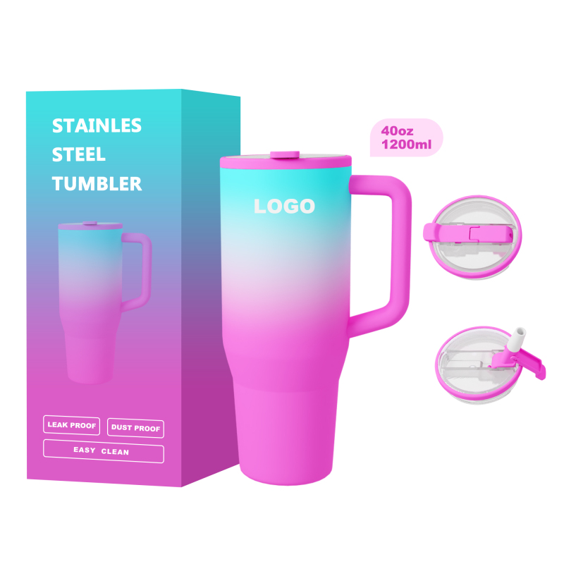 40oz Tumbler with Handle Travel Mug Hot Sale Cups Straw Lid  Double Wall Coffee Wholesale Stainless Steel Water Bottle BPA-Free