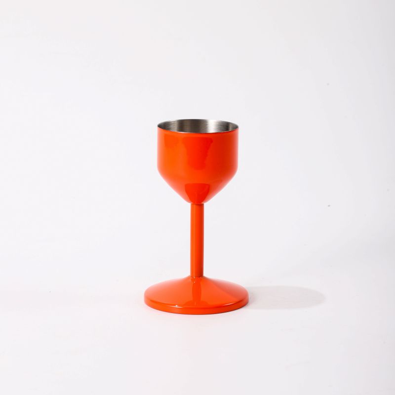 Custom Logo 304 Stainless Steel Red Wine Glass Single-Wall Stemware Dishwasher Safe for Home Restaurant Bulk 50ml 100ml