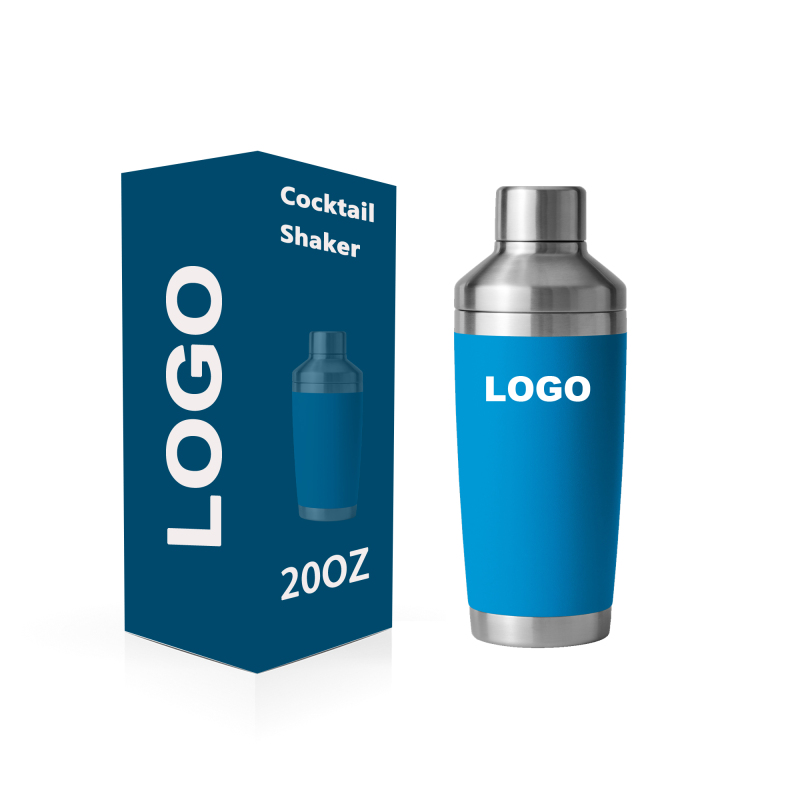 Hot Sale 20 oz Cocktail Shakers Bottle Double Wall Stainless Steel Insulated Tumblers Wine Shaker Water Bottle Bar Tools