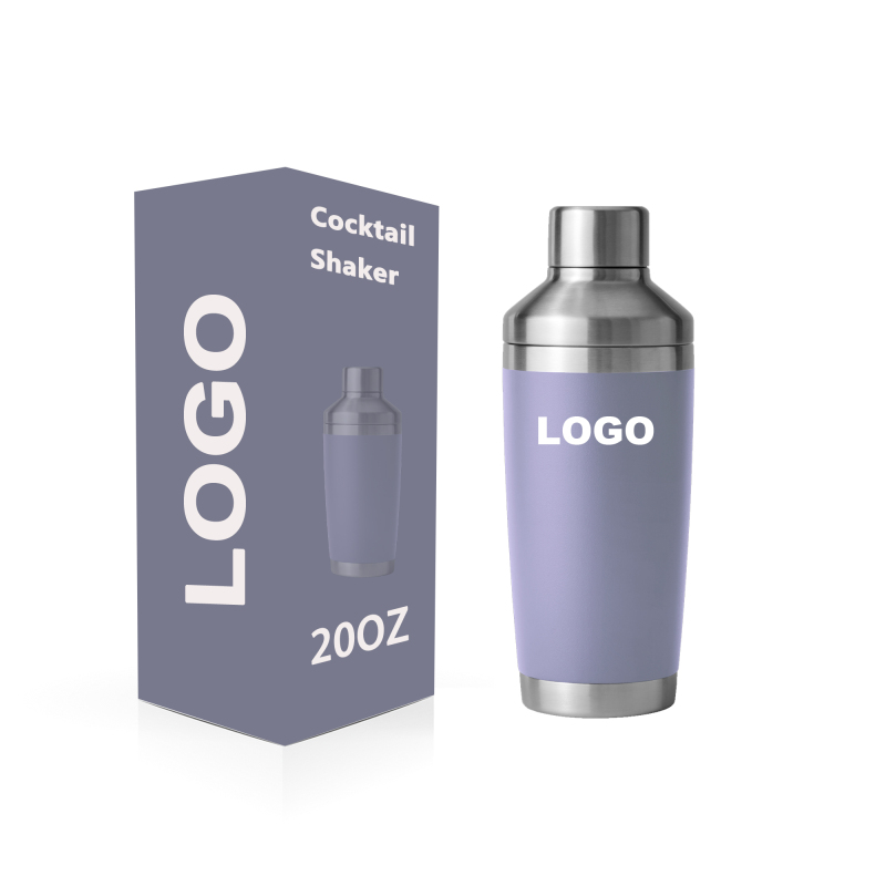 Hot Sale 20 oz Cocktail Shakers Bottle Double Wall Stainless Steel Insulated Tumblers Wine Shaker Water Bottle Bar Tools