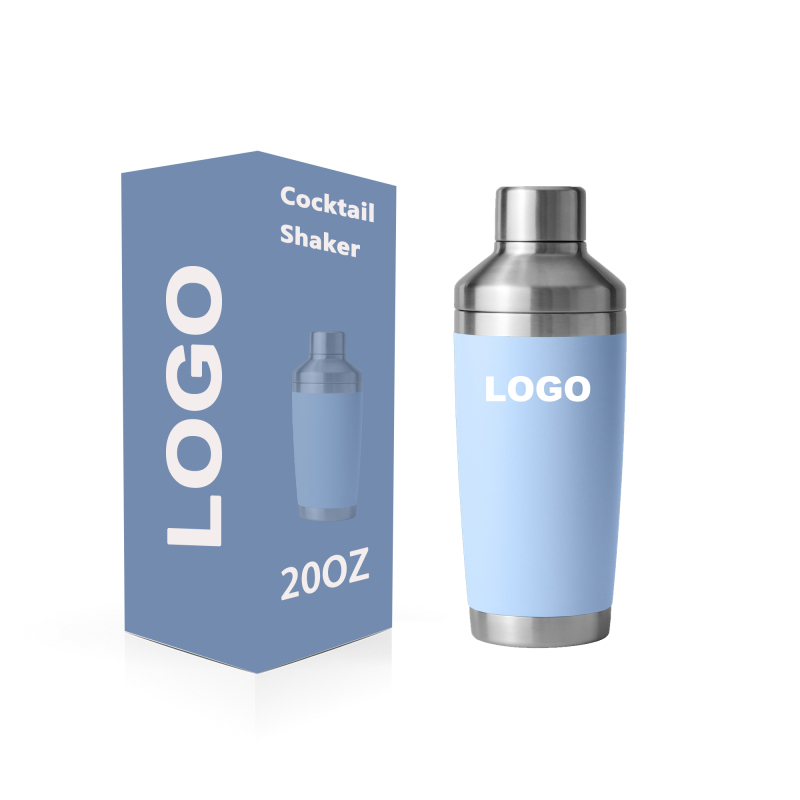 Hot Sale 20 oz Cocktail Shakers Bottle Double Wall Stainless Steel Insulated Tumblers Wine Shaker Water Bottle Bar Tools