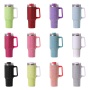 40 oz BlingTumbler With Handle Rhinestones Tumbler  Lid and Straw Fix for Car Cup Holder Insulated Stainless Steel Double Wall