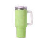 40 oz BlingTumbler With Handle Rhinestones Tumbler  Lid and Straw Fix for Car Cup Holder Insulated Stainless Steel Double Wall