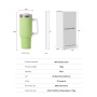 40 oz BlingTumbler With Handle Rhinestones Tumbler  Lid and Straw Fix for Car Cup Holder Insulated Stainless Steel Double Wall
