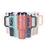 40oz H2.0 Tumbler Leopard Shape Double Wall Vacuum Tumbler with Handle and Straw Reusable Stainless Steel Mugs