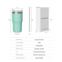 Insulated Stainless Steel Tumbler 20oz  Coffee Tumbler Double Wall Vacuum Travel Coffee Mug With Durasip Ceramic Lining
