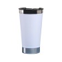 Custom Stay-Chill 16 oz Stainless Steel Pint Glass Wide Mouth Insulated Beer Tumbler Cup with Built-In Bottle Opener and Lid