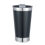 Custom Stay-Chill 16 oz Stainless Steel Pint Glass Wide Mouth Insulated Beer Tumbler Cup with Built-In Bottle Opener and Lid