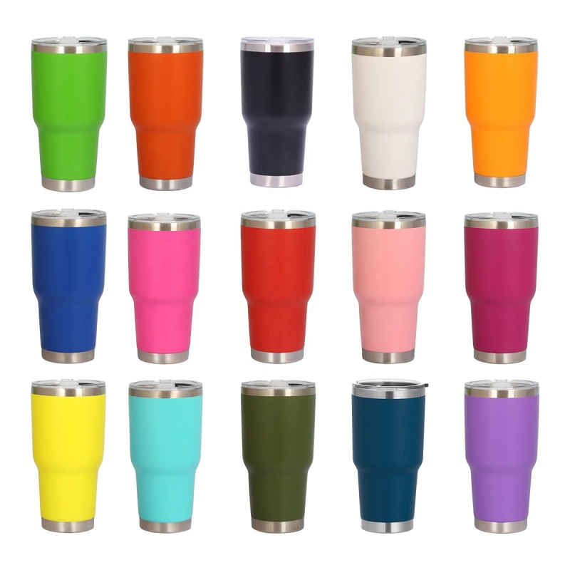 Most Popular Custom Logo Leak Proof 30 oz Powder Coating Car Tumbler 18/8 Stainless Steel Wine Beer Travel Cofffe Mug Gifts