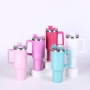 YEDI Wholesale 40oz Shimmer Tumbler Glitter Sublimation Holographic Rainbow Cup with Handle Customizable Logo
