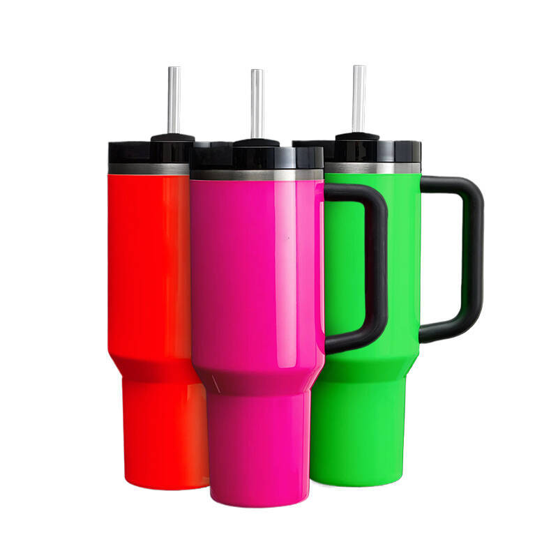 Most Popular 40 oz Double Layer Stainless Steel Party Mug New Bright Neon Light Color 40 oz Vacuum Insulation Outdoor New Most
