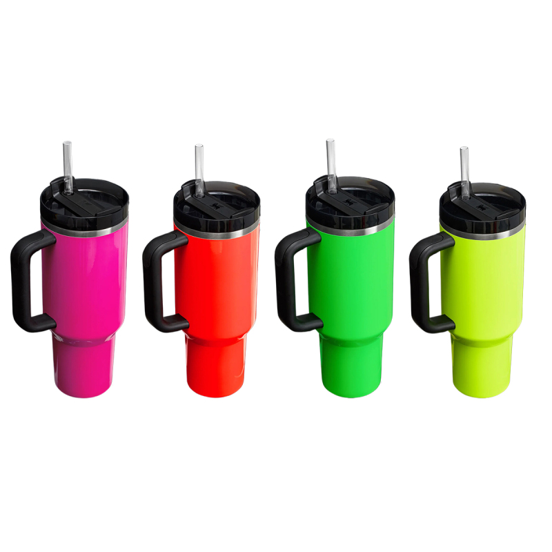 Most Popular 40 oz Double Layer Stainless Steel Party Mug New Bright Neon Light Color 40 oz Vacuum Insulation Outdoor New Most