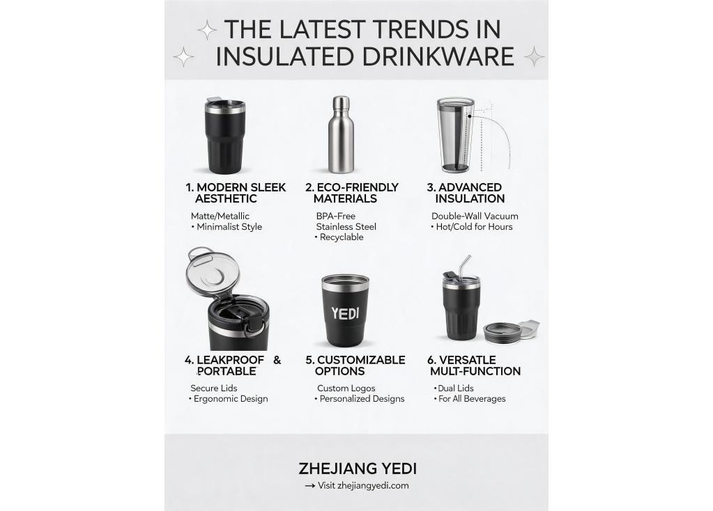 What are the current best-selling designs and features in the insulated drinkware market?