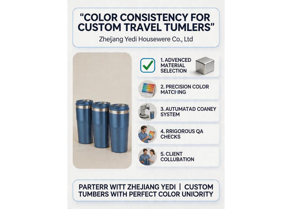 How do you ensure color consistency across a large batch of custom-colored travel tumblers?