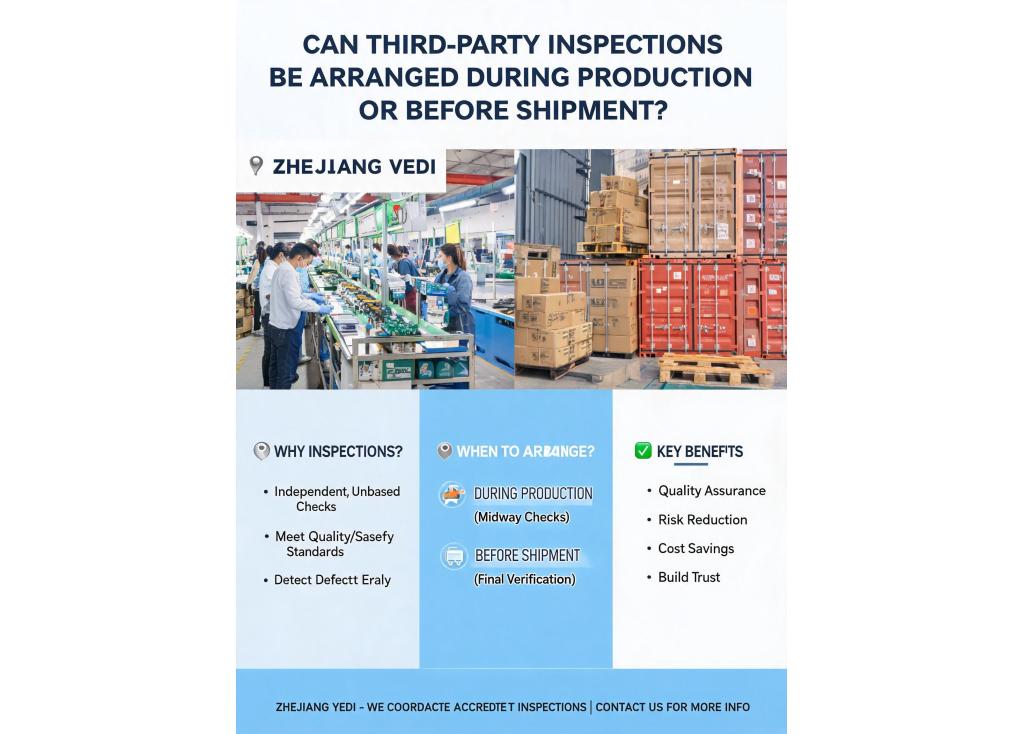 Can third-party inspections be arranged during production or before shipment?