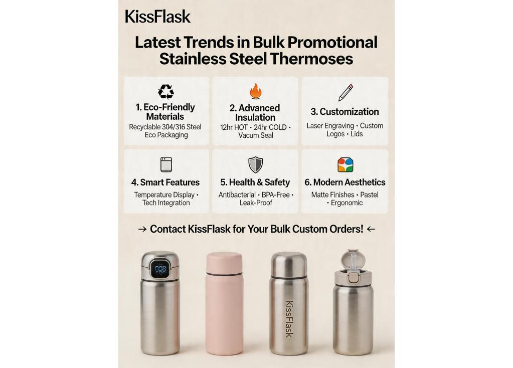 What are the latest trends in bulk promotional stainless steel thermos production?
