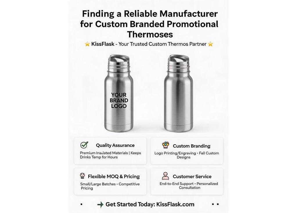 Where can I find a reliable manufacturer for custom branded promotional thermoses?