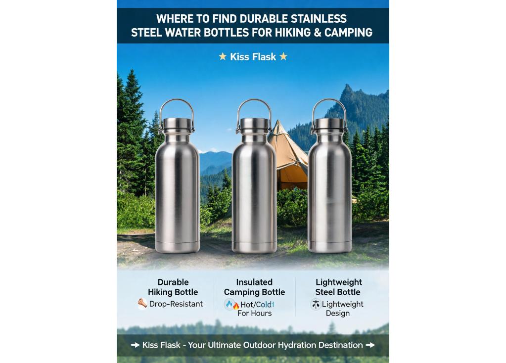 Where to find durable stainless steel water bottles for hiking and camping?