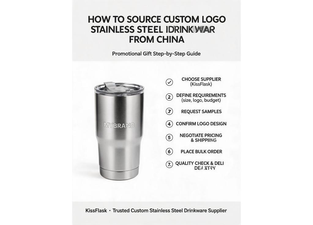 How to source custom logo stainless steel drinkware from China for promotional gifts?