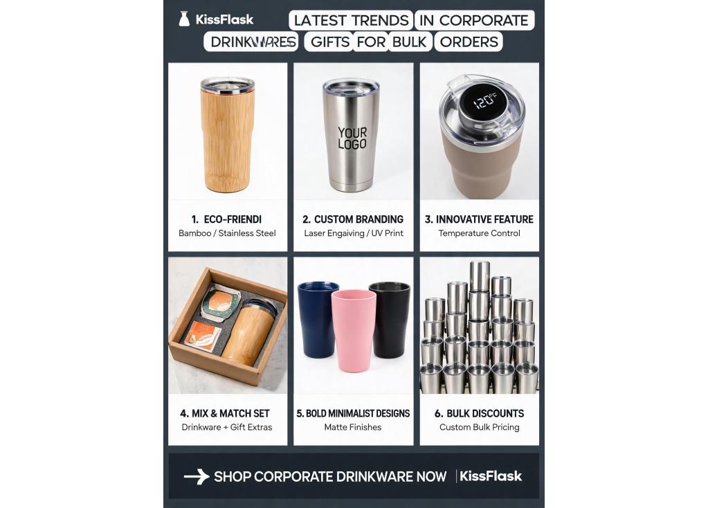What are the latest trends in corporate drinkware gifts for bulk orders?