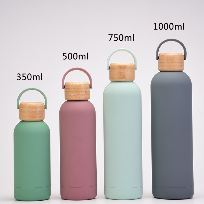 Steel Vacuum Insulated Milk Bottle with Bamboo Lid 240-750ml
