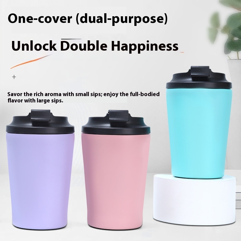 MLIFE 12oz Pink Travel Mug with Cover - Custom Logo Artwork