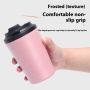 MLIFE 12oz Pink Travel Mug with Cover - Custom Logo Artwork