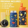 Kids Insulated Stainless Steel Water Bottle with Straw Lid 14oz