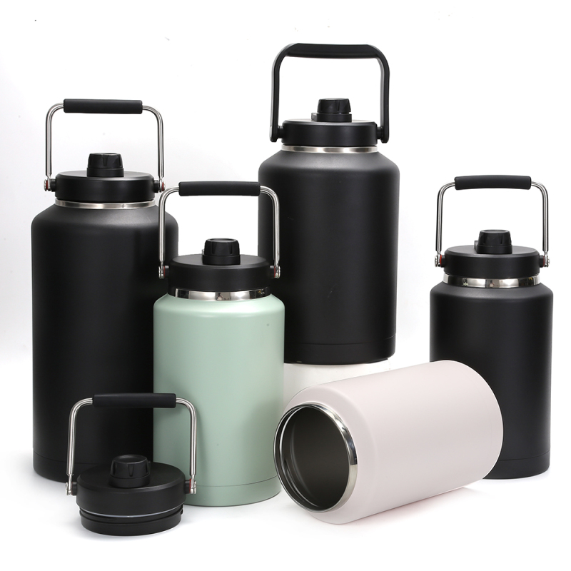 Wide Mouth Insulated Water Bottle 64-245oz with Spout Lid