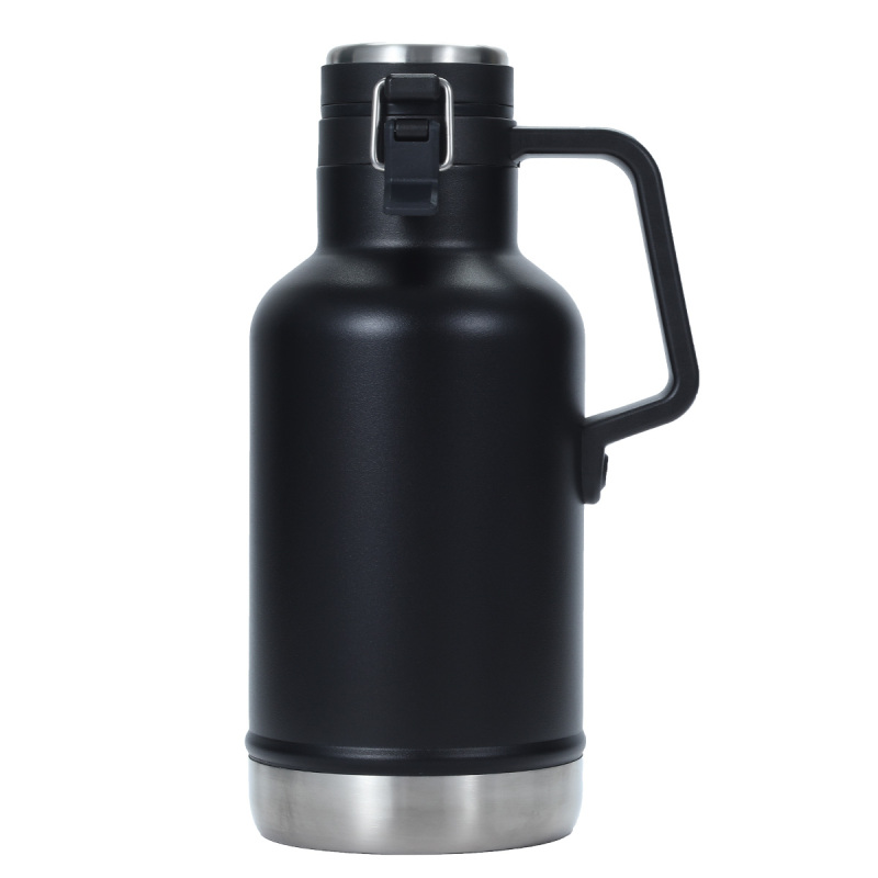 Custom Double Wall Stainless Steel Beer Thermos Flask with Handle