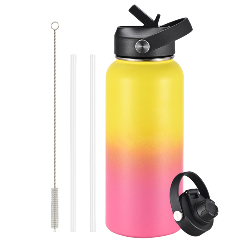 Vacuum Insulated Stainless Steel Water Bottle with Flat Lid