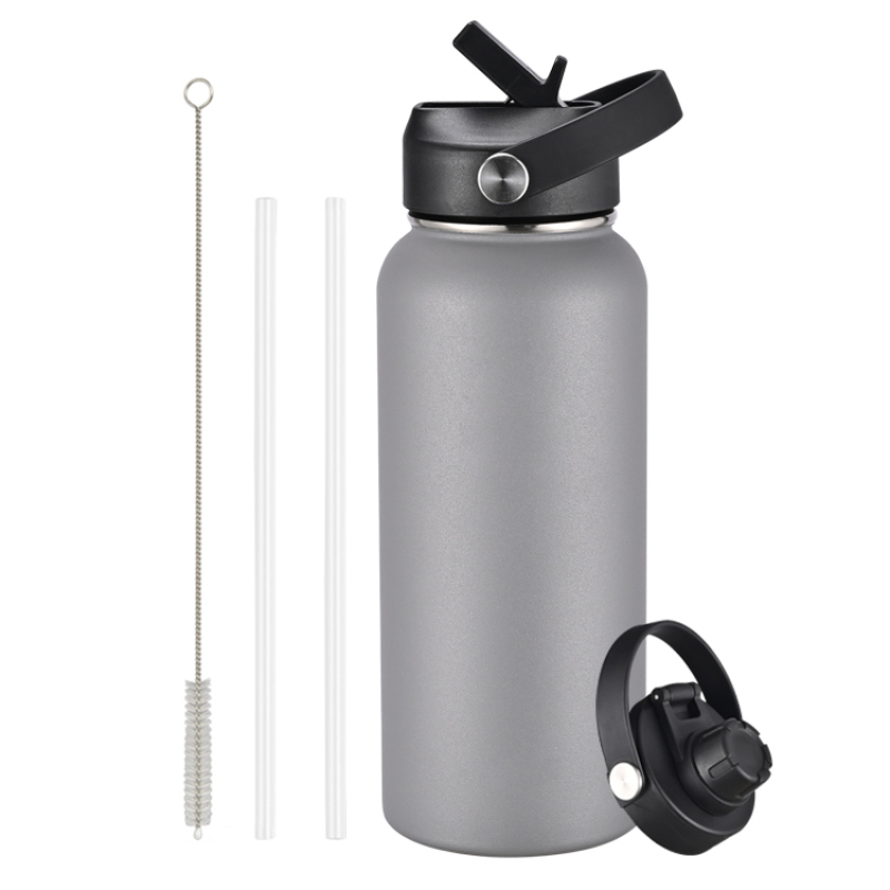 Vacuum Insulated Stainless Steel Water Bottle with Flat Lid