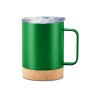 Double Wall Stainless Steel Tumbler 12/20oz Cork Bottom with Handle Lid