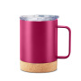 Double Wall Stainless Steel Tumbler 12/20oz Cork Bottom with Handle Lid