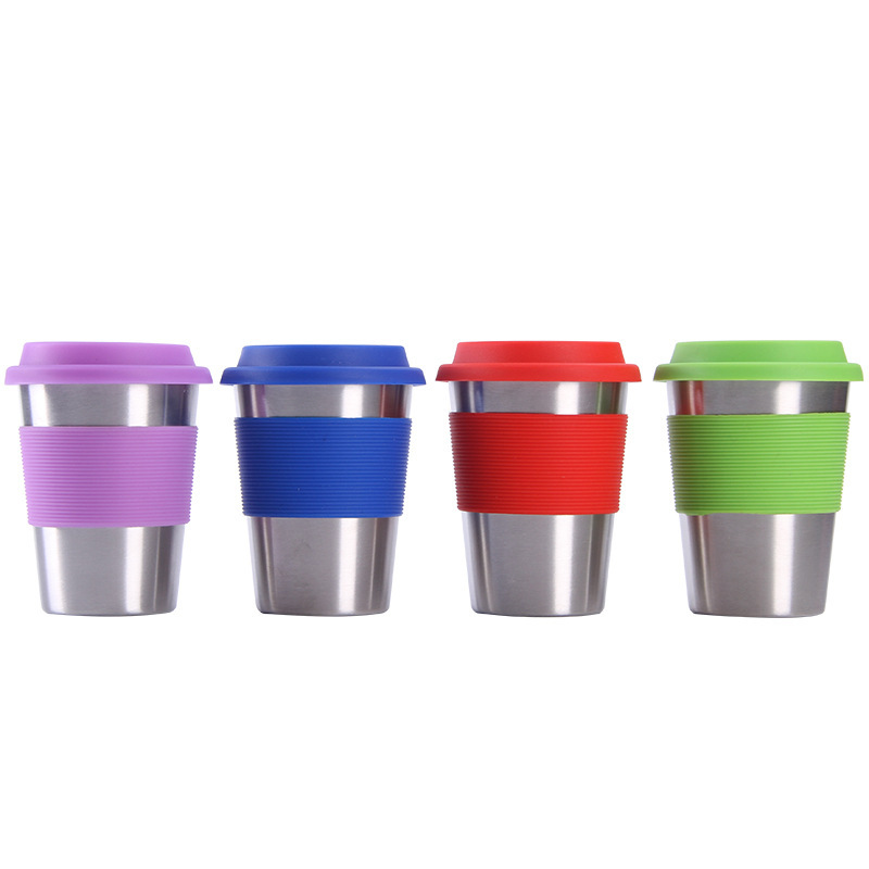 Stainless Coffee Mug Lid Straw Ceramic Coated 350-600ml