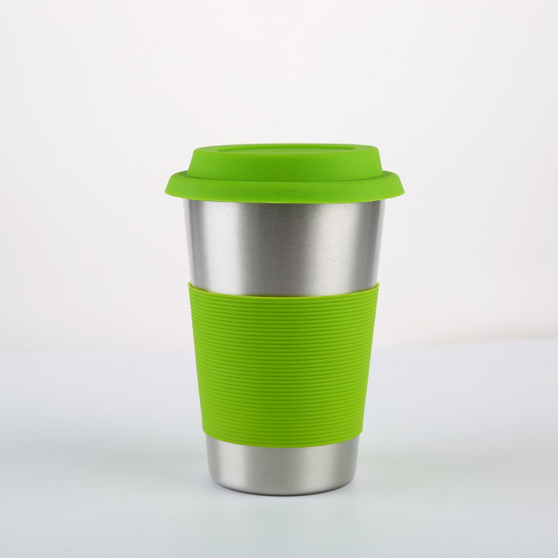 Stainless Coffee Mug Lid Straw Ceramic Coated 350-600ml