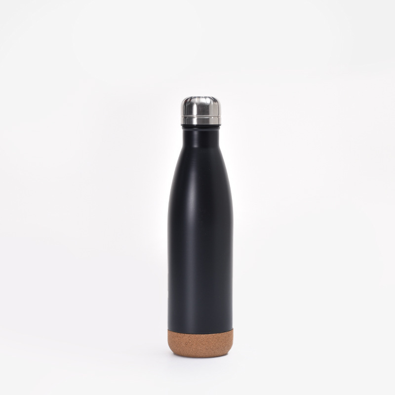 Cola-Shaped Stainless Steel Water Bottle 500ml with Cork Bottom
