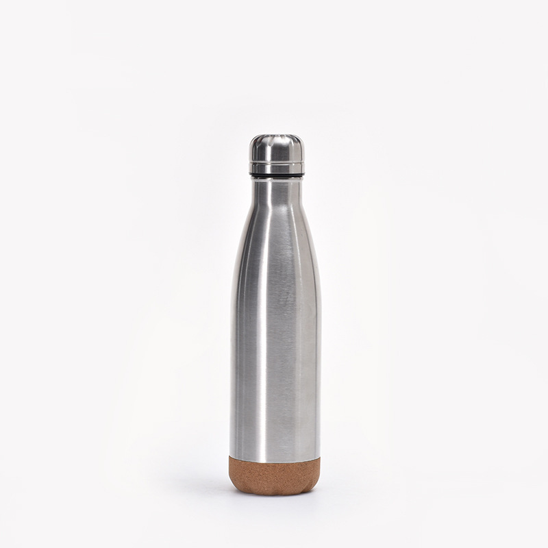 Cola-Shaped Stainless Steel Water Bottle 500ml with Cork Bottom