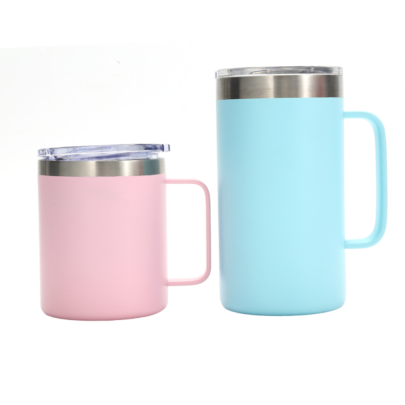 Vintage Double Wall Insulated Tumbler 12oz/20oz Handle Lid