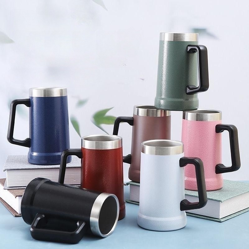 Custom Double Wall 304 Stainless Steel Travel Beer Mug with Lid