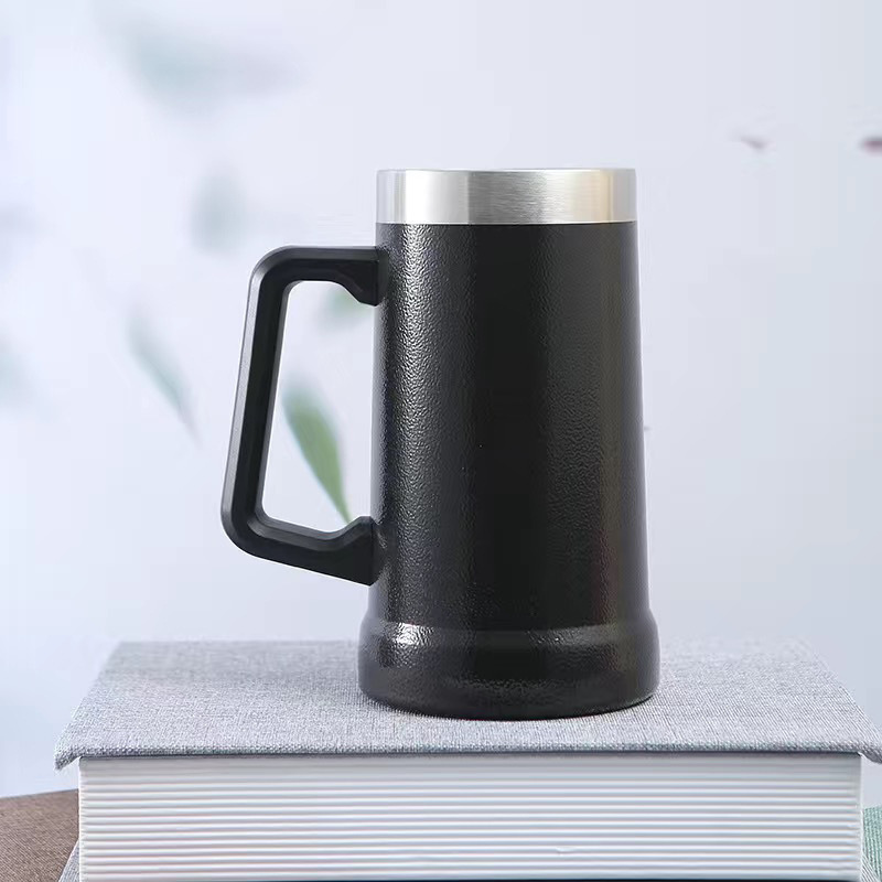 Custom Double Wall 304 Stainless Steel Travel Beer Mug with Lid
